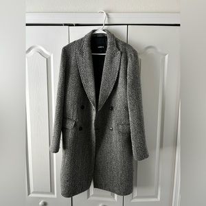 Express Men’s Herringbone Wool Topcoat size M